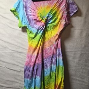 Vibrant Tie-Dye Midi Dress